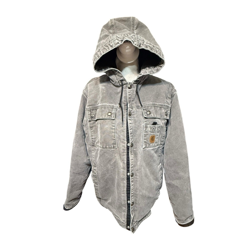 Y2K Carhartt Sherpa-Lined Multi-Pocket Jacket "Gravel" J284 GVL Men's Medium